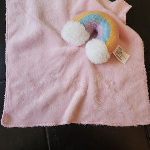 Small Pink Rainbow Soft Plush Baby Blanket